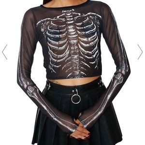 Dolls Kill Sheer Skeleton Top